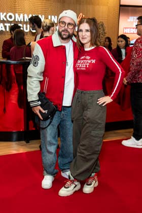 ABB TKMAXX: Felix von Jascheroff and Alexandra Sophie appeared on the red carpet at the grand reopening of the TK Maxx store on Alexanderplatz on September 24, 2026, in Berlin, Germany