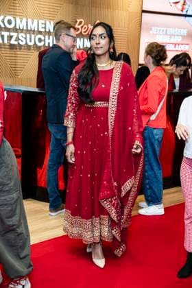 ABB TKMAXX Sayana Ranjan made a guest appearance on the red carpet at the grand reopening of the TK Maxx store on Alexanderplatz on September 24, 2026, in Berlin, Germany