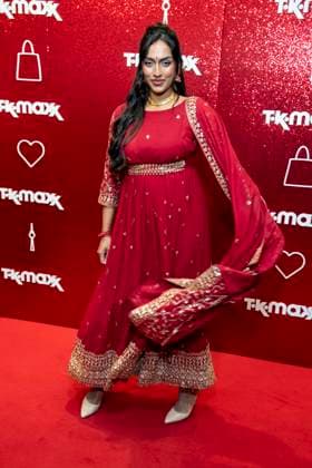 ABB TKMAXX Sayana Ranjan made a guest appearance on the red carpet at the grand reopening of the TK Maxx store on Alexanderplatz on September 24, 2026, in Berlin, Germany