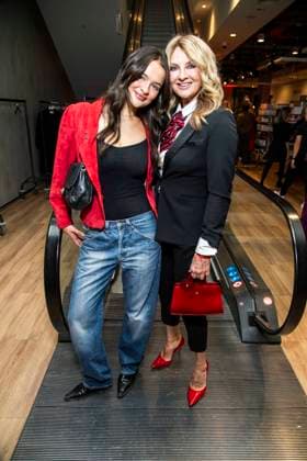 ABB TKMAXX Nele Ludowig Roeffen and Frauke Ludowig, mother and daughter, appeared on the red carpet at the grand reopening of the TK Maxx store on Alexanderplatz on September 24, 2026, in Berlin, Germany