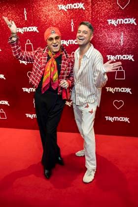 ABB TKMAXX Julian F. M. Stoeckel and Marcell Damaschke appeared on the red carpet at the grand reopening of the TK Maxx store on Alexanderplatz on September 24, 2026, in Berlin, Germany