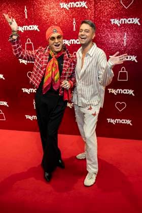 ABB TKMAXX Julian F. M. Stoeckel and Marcell Damaschke appeared on the red carpet at the grand reopening of the TK Maxx store on Alexanderplatz on September 24, 2026, in Berlin, Germany