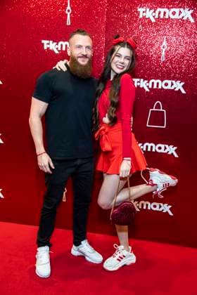 ABB TKMAXX Toni Adriano Ammirabile and Klaudia Giez appeared on the red carpet at the grand reopening of the TK Maxx store on Alexanderplatz on September 24, 2026, in Berlin, Germany