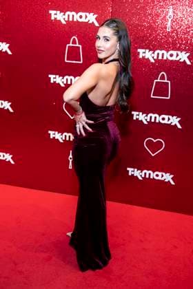 ABB TKMAXX Sarah Engels appears on the red carpet at the grand reopening of the TK Maxx store on Alexanderplatz on September 24, 2026, in Berlin, Germany