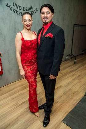 ABB TKMAXX: Oana Nechiti and Erich Klann appeared on the red carpet at the grand reopening of the TK Maxx store on Alexanderplatz on September 24, 2026, in Berlin, Germany
