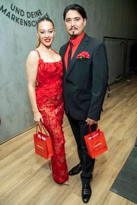 ABB TKMAXX: Oana Nechiti and Erich Klann appeared on the red carpet at the grand reopening of the TK Maxx store on Alexanderplatz on September 24, 2026, in Berlin, Germany
