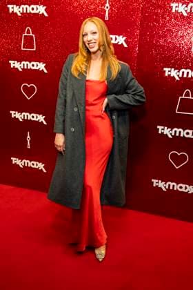 ABB TKMAXX Anna Ermakova appears on the red carpet at the grand reopening of the TK Maxx store on Alexanderplatz on September 24, 2026, in Berlin, Germany