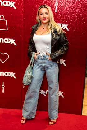 ABB TKMAXX: Evelyn Burdecki makes a guest appearance on the red carpet at the grand reopening of the TK Maxx store on Alexanderplatz on September 24, 2026, in Berlin, Germany