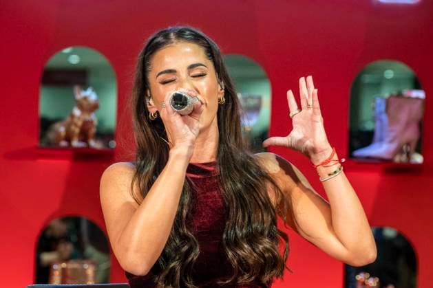 ABB TKMAXX Sarah Engels perform as special guests on the red carpet at the grand reopening of the TK Maxx store on Alexanderplatz on September 24, 2026, in Berlin, Germany