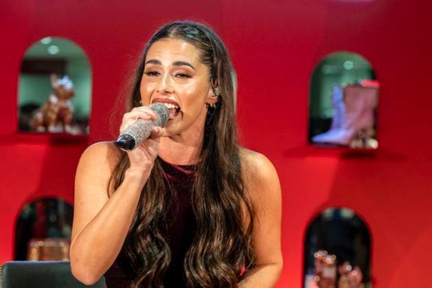 ABB TKMAXX Sarah Engels perform as special guests on the red carpet at the grand reopening of the TK Maxx store on Alexanderplatz on September 24, 2026, in Berlin, Germany