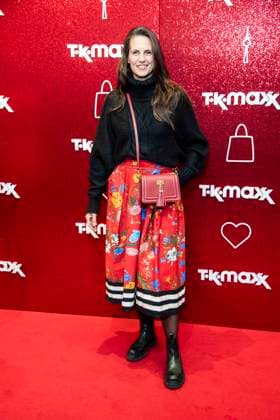 ABB TKMAXX Katrin Wrobel appeared on the red carpet at the grand reopening of the TK Maxx store on Alexanderplatz on September 24, 2026, in Berlin, Germany