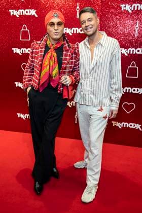 ABB TKMAXX Julian F. M. Stoeckel and Marcell Damaschke appeared on the red carpet at the grand reopening of the TK Maxx store on Alexanderplatz on September 24, 2026, in Berlin, Germany