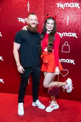 ABB TKMAXX Toni Adriano Ammirabile and Klaudia Giez appear on the red carpet at the grand reopening of the TK Maxx store on Alexanderplatz on September 24, 2026, in Berlin, Germany