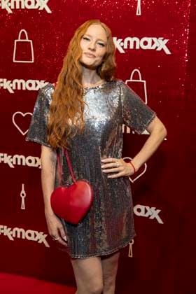 ABB TKMAXX Barbara Meier on the red carpet at the grand reopening of the TK Maxx store on Alexanderplatz on September 24, 2026, in Berlin, Germany