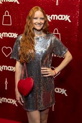 ABB TKMAXX Barbara Meier on the red carpet at the grand reopening of the TK Maxx store on Alexanderplatz on September 24, 2026, in Berlin, Germany
