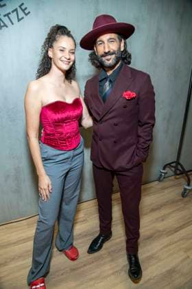 ABB TKMAXX: Betty Taube and Massimo Sinato make a guest appearance on the red carpet at the grand reopening of the TK Maxx store on Alexanderplatz on September 24, 2026, in Berlin, Germany