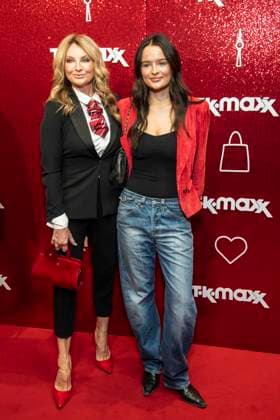 ABB TKMAXX Frauke Ludowig and Nele Ludowig Roeffen, mother and daughter, appeared on the red carpet at the grand reopening of the TK Maxx store on Alexanderplatz on September 24, 2026, in Berlin, Germany