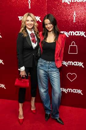 ABB TKMAXX Frauke Ludowig and Nele Ludowig Roeffen, mother and daughter, appeared on the red carpet at the grand reopening of the TK Maxx store on Alexanderplatz on September 24, 2026, in Berlin, Germany