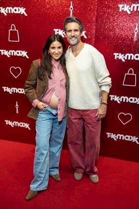 ABB TKMAXX s Chryssanthi Kavazi and Tom Beck made a guest appearance on the red carpet at the grand reopening of the TK Maxx store on Alexanderplatz on September 24, 2026, in Berlin, Germany