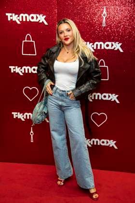 ABB TKMAXX: Evelyn Burdecki appears on the red carpet at the grand reopening of the TK Maxx store on Alexanderplatz on September 24, 2026, in Berlin, Germany