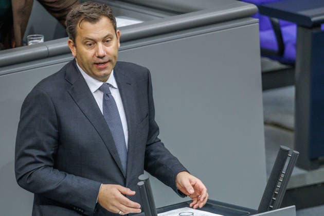Lars Klingbeil (SPD), Federal Minister of Finance, in the German Bundestag on September 25, 2026, in Berlin, Berlin, Germany, Bundestag