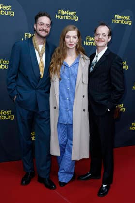 Fridolin Sandmeyer, Pheline Roggan, and Merlin Sandmeyer at the festival opening, featuring the premiere of the feature film *The Idiot* at the 34th Filmfest Hamburg 2026 at Cinemaxx Dammtor in Hamburg, September 24, 2026 Foto:xC.xTamckex xFuturexImagex filmfest_hh_6918