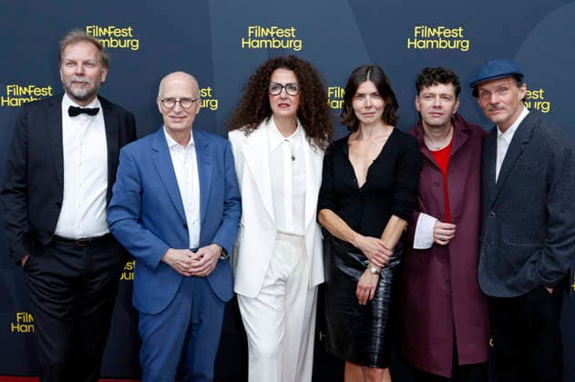Helge Albers, Peter Tschentscher, Malika Rabahallah, Malgorzata Szumowska, Christian Friedel and Michal Englert at the festival opening with the premiere of the feature film *The Idiots* at the 34th Filmfest Hamburg 2026 at Cinemaxx Dammtor in Hamburg, September 24, 2026 Foto:xC.xTamckex xFuturexImagex filmfest_hh_6956