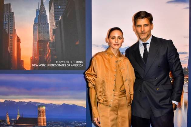 ABB GUERLAIN Olivia Palermo and Johannes Huebl attended the celebration marking the launch of the Maison Guerlain brand at the Lofthouse on September 24, 2026, in Düsseldorf. Guerlain is a French cosmetics company based in North Rhine-Westphalia, Germany.
