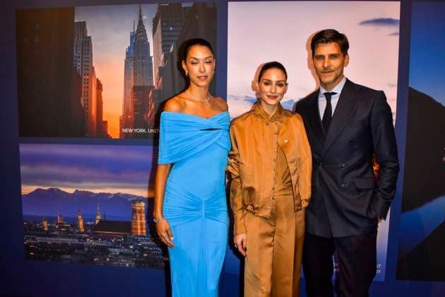 ABB GUERLAIN Rebecca Mir, Olivia Palermo, Johannes Huebl—models attending the celebration event for the launch of the Maison Guerlain brand at the Lofthouse on September 24, 2026, in Düsseldorf. Guerlain is a French cosmetics company based in North Rhine-Westphalia, Germany.