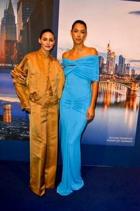 ABB GUERLAIN Rebecca Mir and Olivia Palermo, models, attended the celebration marking the launch of the Maison Guerlain brand at the Lofthouse on September 24, 2026, in Düsseldorf. Guerlain is a French cosmetics company based in North Rhine-Westphalia, Germany.