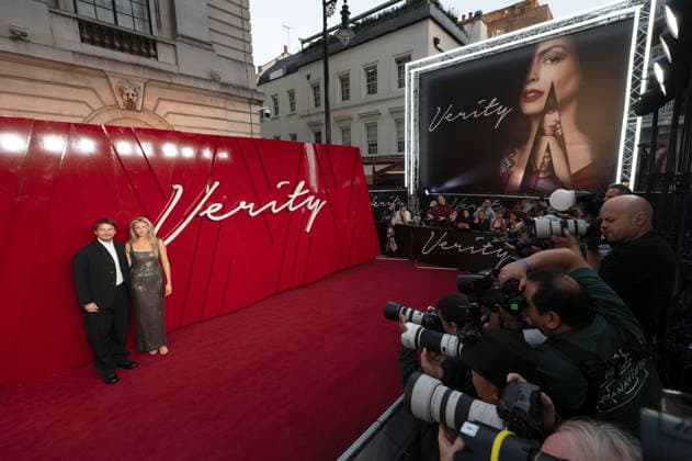 Josh Hartnett with his wife, Tamsin Egerton, at the special screening of the movie *Verity: Dark Secrets* at the Curzon Mayfair in London, September 24, 2026 Foto:xS.xVasx xFuturexImagex verity_6925