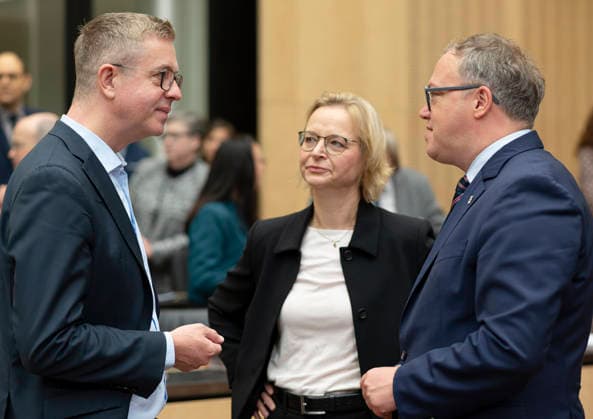 Stefan Evers, Katja Wolf, Mario Voigt, EUR, Germany, Berlin, September 25, 2