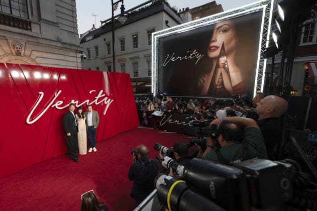 Josh Hartnett, Dakota Johnson, and Michael Showalter at the special screening of the movie *Verity: Dark Secrets* at the Curzon Mayfair in London, September 24, 2026 Foto:xS.xVasx xFuturexImagex verity_6948