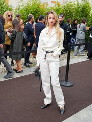 IPA88947574 - Milan, Milan Women™s Fashion Week Spring Summer 2027 - Women™s Fashion, Spring Summer 2027 - Tod™s fashion show - guests pictured: Simona Jakstaite  Copyright: xRiccardoxGiordanox xRiccardoxGiordanox IPA88947574