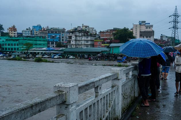 Heavy Rainfall Disrupts Daily Life in Kathmandu KATHMANDU, NEPAL September 25, 2026: People walk along a street carrying umbrellas amid heavy rainfall in Lalitpur, Nepal. The rainfall has disrupted daily activities as a deep depression over the Bay of Bengal continues to influence weather conditions in the region. (Photo by Hong Kong Nexpher Images) kathmandu Hong Kong
