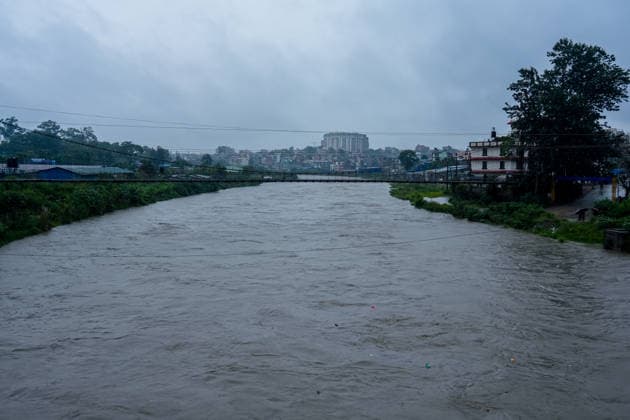 Heavy Rainfall Disrupts Daily Life in Kathmandu KATHMANDU, NEPAL September 25, 2026: The water level in the Bagmati River rises amid heavy rainfall in Kathmandu, Nepal. The rainfall has disrupted daily activities as a deep depression over the Bay of Bengal continues to influence weather conditions in the region. (Photo by Hong Kong Nexpher Images) kathmandu Hong Kong