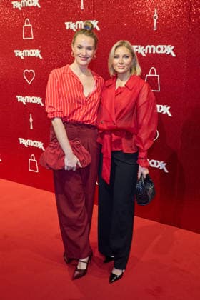 Anna Hofbauer with her sister Sissi Marie Melzer at the reopening of the expanded TK Maxx store during the CODE RED Night event at Alexanderplatz in Berlin on September 24, 2026 TK Maxx Store Reopening
