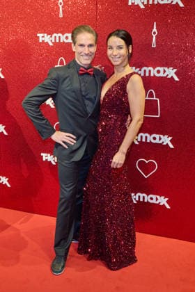 Christian Polanc with his partner Laura Brand Schulz at the reopening of the expanded TK Maxx store during the CODE RED Night event at Alexanderplatz in Berlin on September 24, 2026 TK Maxx Store Reopening