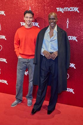 Diego Pooth and Bruce Darnell at the reopening of the expanded TK Maxx store during the CODE RED Night at Alexanderplatz in Berlin on September 24, 2026 TK Maxx Store Reopening