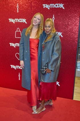 Anna Ermakova with her mother, Angela Ermakova, at the reopening of the expanded TK Maxx store during the CODE RED Night event at Alexanderplatz in Berlin on September 24, 2026 TK Maxx Store Reopening