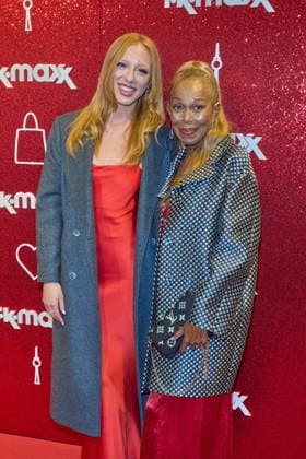 Anna Ermakova with her mother, Angela Ermakova, at the reopening of the expanded TK Maxx store during the CODE RED Night event at Alexanderplatz in Berlin on September 24, 2026 TK Maxx Store Reopening