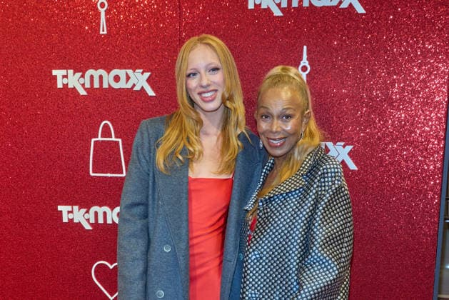 Anna Ermakova with her mother, Angela Ermakova, at the reopening of the expanded TK Maxx store during the CODE RED Night event at Alexanderplatz in Berlin on September 24, 2026 TK Maxx Store Reopening