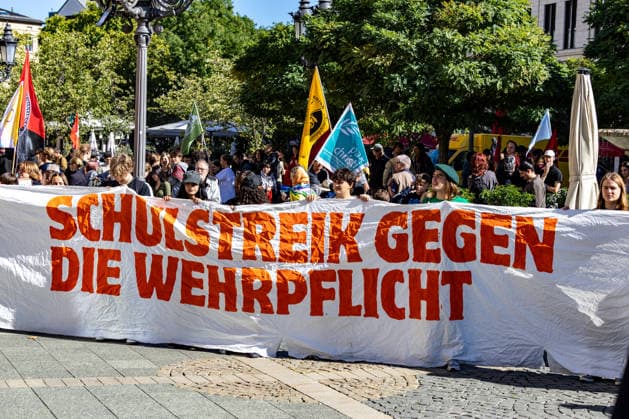School Strike Against Conscription in Frankfurt, September 25, 2026: Main b