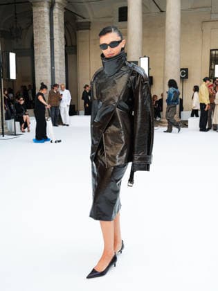 IPA88951480 - Milan, Milan Women™s Fashion Week Spring Summer 2027 - Women™s Fashion, Spring Summer 2027 - SPORTMAX fashion show - guests pictured: COCO SCHIFFER  Copyright: xRiccardoxGiordanox xRiccardoxGiordanox IPA88951480
