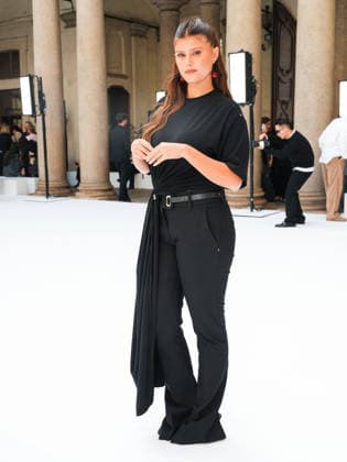 IPA88951720 - Milan, Milan Women™s Fashion Week Spring Summer 2027 - Women™s Fashion, Spring Summer 2027 - SPORTMAX fashion show - guests pictured: JENNY DENUCCI  Copyright: xRiccardoxGiordanox xRiccardoxGiordanox IPA88951720