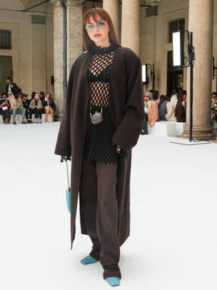 IPA88951401 - Milan, Milan Women™s Fashion Week Spring Summer 2027 - Women™s Fashion, Spring Summer 2027 - SPORTMAX fashion show - guests pictured: Annalisa, singer  Copyright: xRiccardoxGiordanox xRiccardoxGiordanox IPA88951401