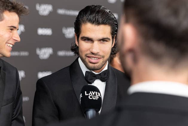 Sports stars attend the Laver Cup Opening Night Gala at Magazine London in London, England Featuring: Carlos Alcaraz Where: London, Greater London, United Kingdom When: 24 Sep 2026 Credit: Alex Cropper Cover Images **Mandatory Credit: Alex Cropper Cover Images** EDITORIAL USE ONLY. NOT FOR USE BY NEWSPAPERS BASED IN THE UK. Copyright: xx coverimg56056885
