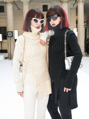 IPA88951379 - Milan, Milan Women™s Fashion Week Spring Summer 2027 - Women™s Fashion, Spring Summer 2027 - SPORTMAX fashion show - guests pictured: Ami Suzuki and Aya Suzuki  Copyright: xRiccardoxGiordanox xRiccardoxGiordanox IPA88951379