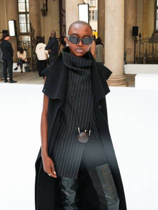 IPA88951374 - Milan, Milan Women™s Fashion Week Spring Summer 2027 - Women™s Fashion, Spring Summer 2027 - SPORTMAX fashion show - guests pictured: Amina Ladymya  Copyright: xRiccardoxGiordanox xRiccardoxGiordanox IPA88951374