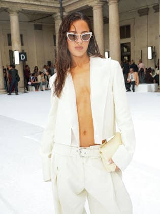 IPA88952460 - Milan, Milan Women™s Fashion Week Spring Summer 2027 - Women™s Fashion, Spring Summer 2027 - SPORTMAX fashion show - guests pictured: TESSA BROOKS  Copyright: xRiccardoxGiordanox xRiccardoxGiordanox IPA88952460